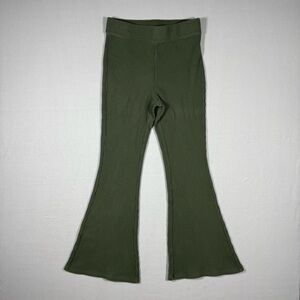 AERIE Waffle Knit Flare Lounge Sweatpants thermal pants Olive Green MEDIUM SHORT
